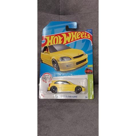 HOT WHEELS 99 HONDA CIVIC TYPE R EK9 YELOW NO PROTECTOR Shopee Malaysia