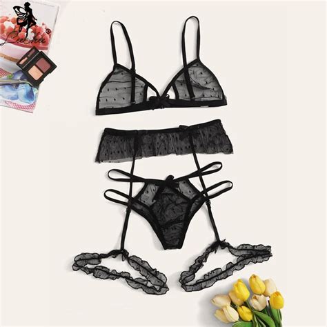 Leechee New Bra Set Sexy Lace Lingerie 3 4 Cup Bras For Women Three