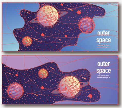 Outer space vector banner background graffiti