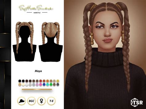 Sehablasimlishs Maya Hairstyle Sims Hair Tumblr Sims 4 Sims 4