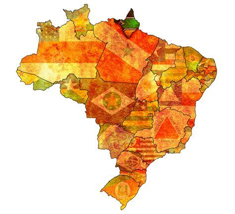 Amapa State On Map Of Brazil Geography, Illustration, Old, Grunge PNG ...