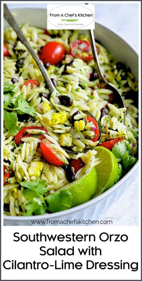 Southwestern Orzo Pasta Salad Recipe W Cilantro Lime Dressing