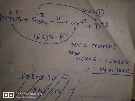 How Many Millilitres Of M K Cr O Are Required To React