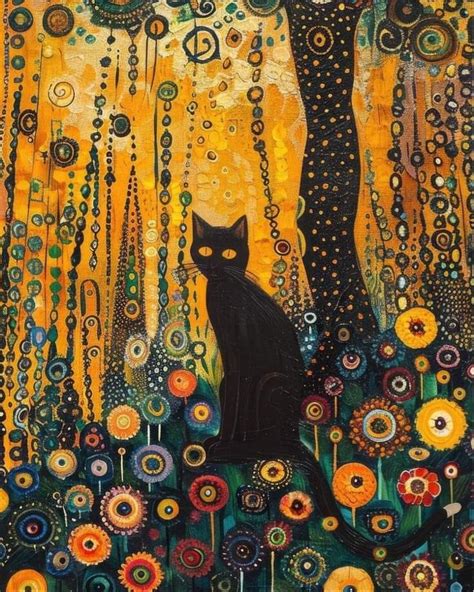 Solve Gustav Klimt Black Cat Jigsaw Puzzle Online With Pieces