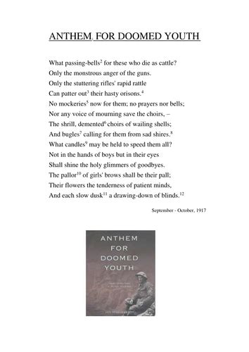 Anthem for Doomed Youth Poem | Teaching Resources