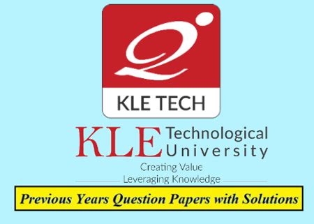 KLE Technological University Solved Question Papers Download PDF ...