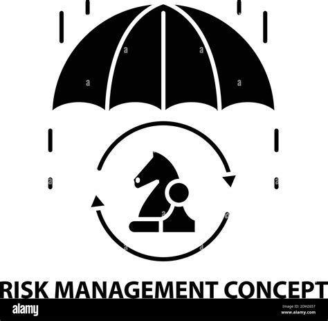 Risk Management Concept Icon Black Vector Sign With Editable Strokes