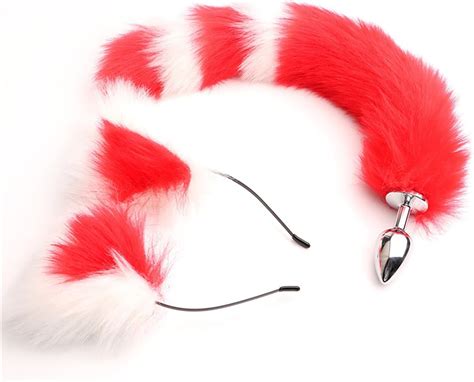 Amazon Cm Fox Tail Anal Plug Sexy Plush Cat Ears Headbands Set Butt Plug Tail Erotic