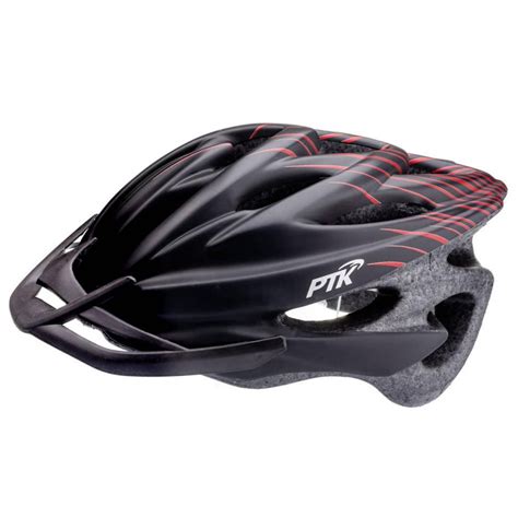 Capacete Ciclismo Runner Ptk Bike Mtb Speed Preto Vermelho Submarino