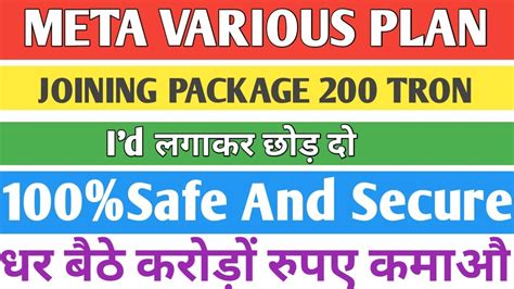 Meta Various Full Business Plan In Hindi I D