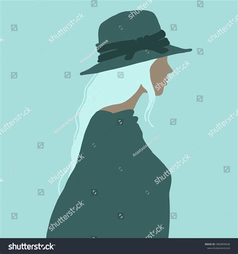 Beautiful Woman Wearing Hat Vector Illustration Stock Vector Royalty