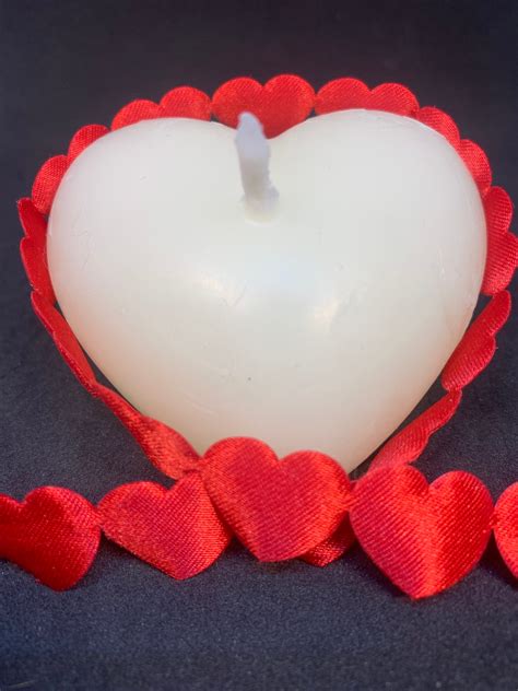 Beeswax Floating Candle Large Heart Shaped Natural Ivory Etsy