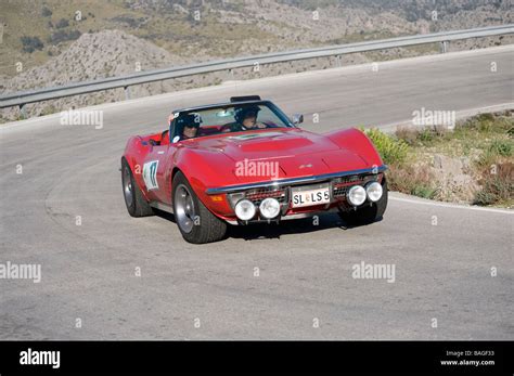 Red 1971 Chevrolet Corvette Stingray Classic Sports Car Racing In The