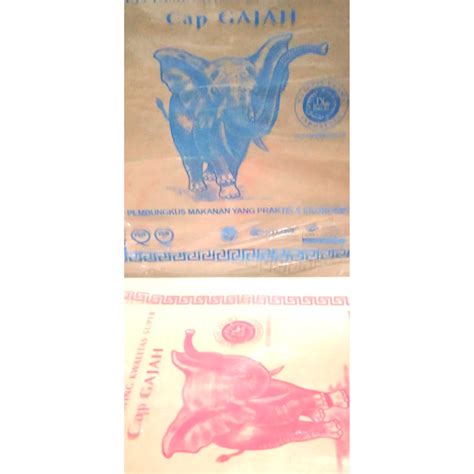 Jual Kertas Alas Tatakan Nasi Laminasi Cap Gajah Warna Motif Merah Biru