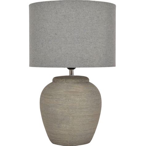 Baslow Etched Grey Large Ceramic Table Lamp Libra