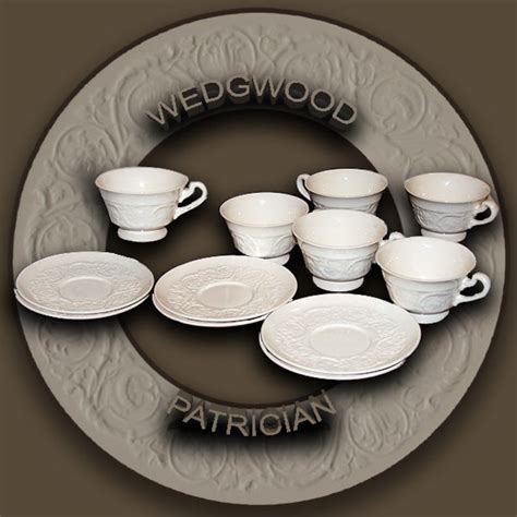 Wedgwood Patrician Set Of Six Cups And Saucers Etsy