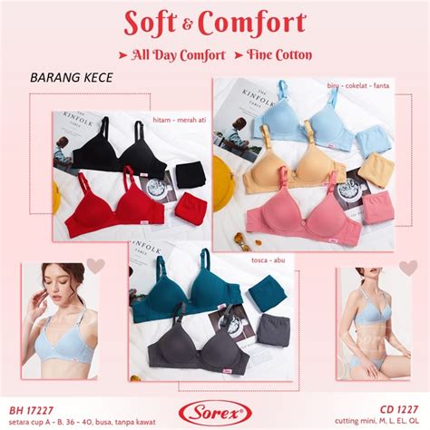 Jual Sorex Bra BH Wanita Dewasa Tanpa Kawat Busa Sedang Motif Polos