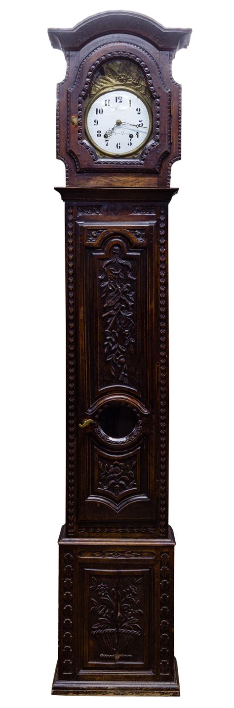 English Tudor Style Oak Tall Case Clock