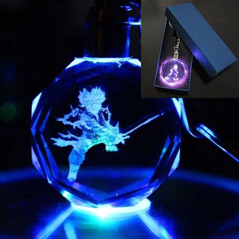 Dragon Ball Z Super Saiyan Son Goku Majin Buu Cristal Llavero Luz Led