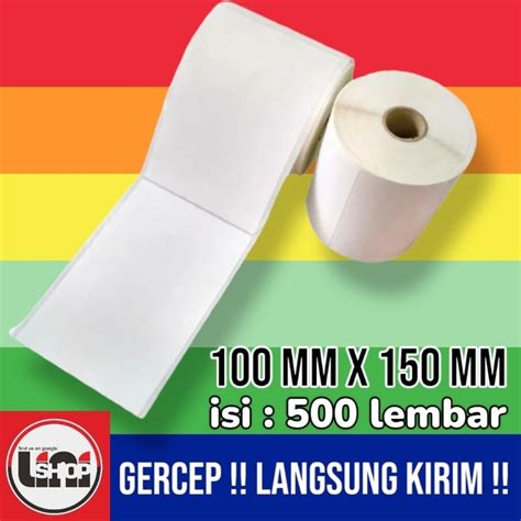 Jual Kertas Label Resi Printer Thermal Stiker Resi Size A6 100 X 150 Mm