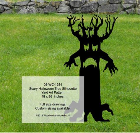 Scary Halloween Tree Silhouette Yard Art Woodworking Pattern Woodworkersworkshop