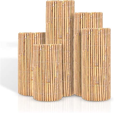 BLADO Natural Bamboo Slat Fence Screening Slatted Roll For Garden