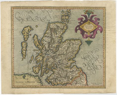 Antique Map of Scotland by Mercator (c.1600)