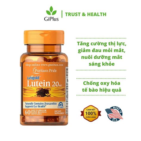 Viên Uống Bổ Mắt Tăng Cường Thị Lực Puritans Pride Lutigold Lutein