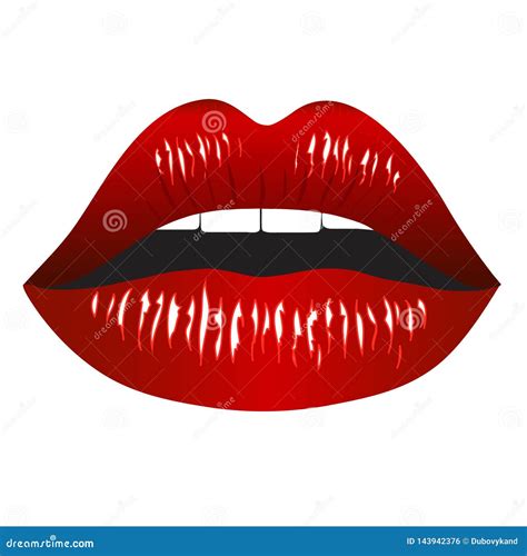 Lips Icon Realistic Vector Illustration Stock Illustration