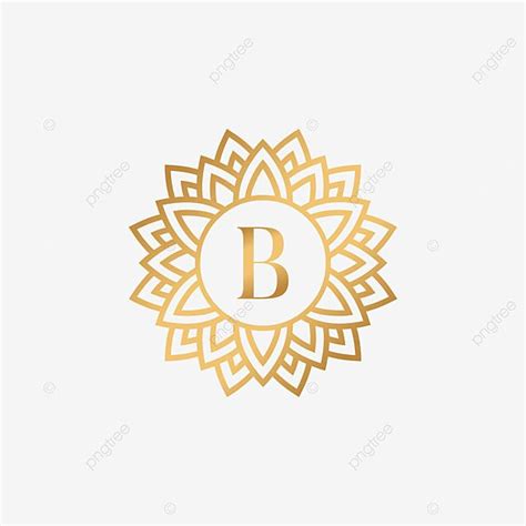 B Monogram Vector PNG Images, Letter B Luxury Gold Template Monogram ...