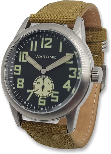 Ww2 Military Watch Vintage Usaaf Watch Swiss Quartz Movement With Canvas Strap And Leather