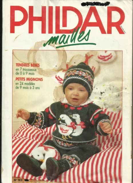 LIVRE CATALOGUE TRICOT Crochet Phildar Layette N 182 EUR 3 00