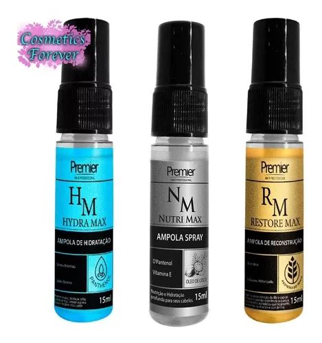 Kit Ampolas Cronograma Capilar Premier Hair 3x15ml Parcelamento Sem Juros