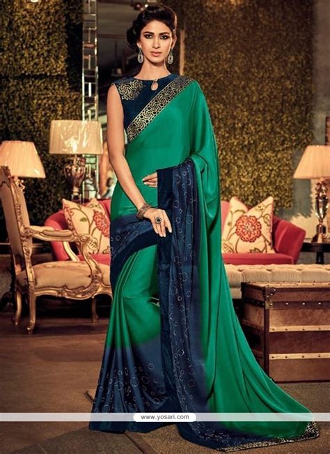 Buy Glossy Silk Sea Green Traditional Designer Sarees Wedding Sarees