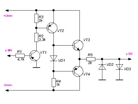 Электронный ключ на транзисторах управляемых ATMEGA16 - Дайте схему ...