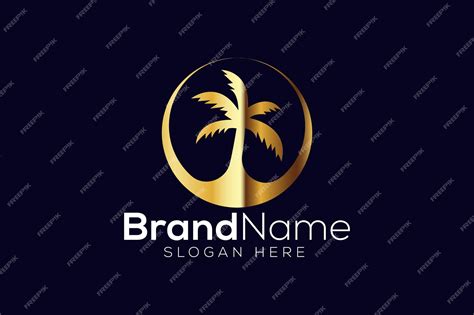 Premium Vector Golden Palm Tree Logo Design Vector Template