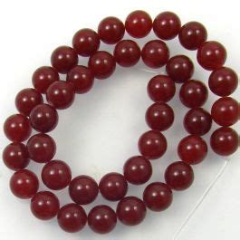 UK Semi Precious And Gemstone Beads Malay Jade Dyed Deep Red 10mm