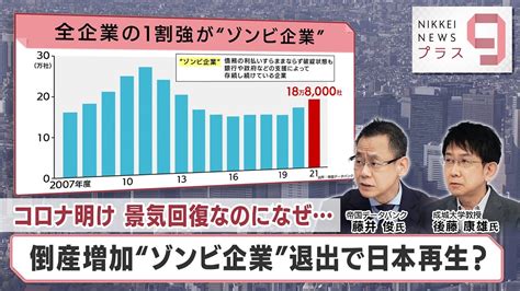 コロナ明け 景気回復なのになぜ 倒産増加“ゾンビ企業”退出で日本再生？【日経プラス9】（2023年6月8日） Youtube