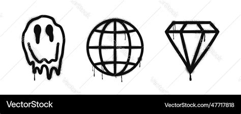 Graffiti drawing symbols Royalty Free Vector Image