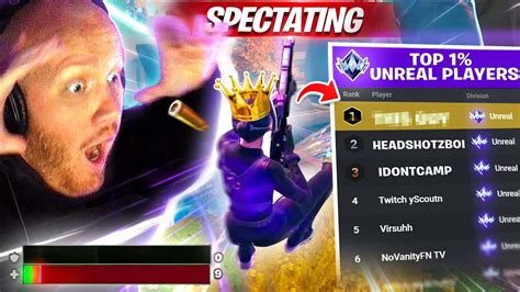 SPECTATING THE BEST UNREAL PLAYER IN FORTNITE YouTube