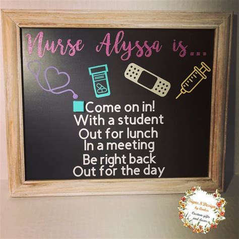 Nurse Door Sign Magnetic Sign For Nurse Nurse Round Etsy Nurse Door Sign Door Signs Office