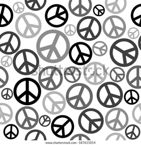 Black White Peace Sign Seamless Background Stock Vector (Royalty Free) 587615054 | Shutterstock