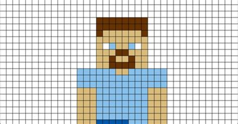 Steve Head Minecraft Pixel Art