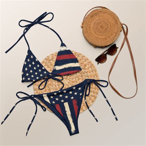 American Flag Bikini Th Of July Summer Bathing Suit Womens Patriotic Red White And Blue Two