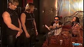 Miilf De Bella With Big Tits Blowing Two Cocks Passionately To Gets Double Penetration Until