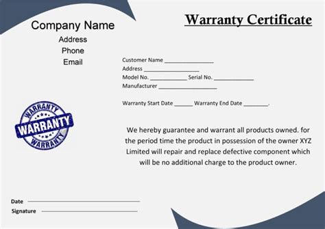 Free Warranty Certificate Template Word Pdf Download