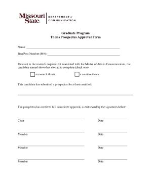 Fillable Online Proposal Prospectus Approval Form College Of Arts