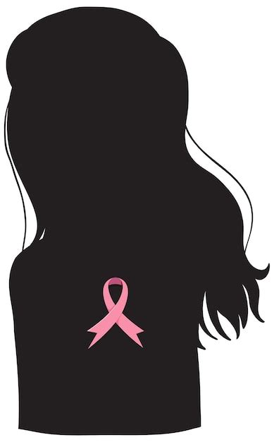 Premium Vector Woman Silhouette With Pink Ribbon