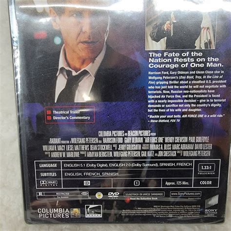 Air Force One DVD Harrison Ford Glenn Close Gary Oldman New Sealed Full