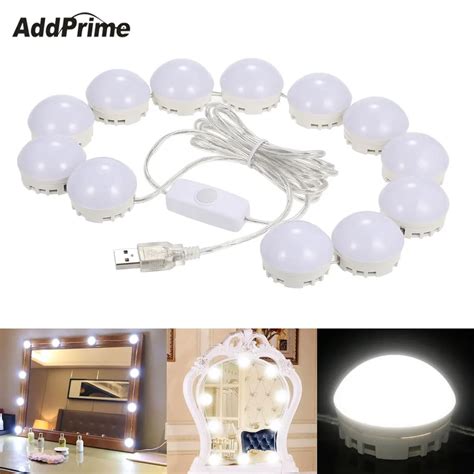 Makeup Mirror Vanity Led Light Bulbs Kit Usb Charging Port Cosmetic